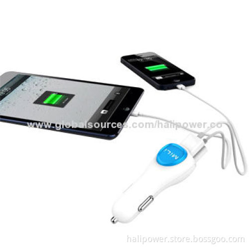 Best Selling Portable USB Car Charger, 5V/2.4A Output, Sized 25*24.8*70.5mm